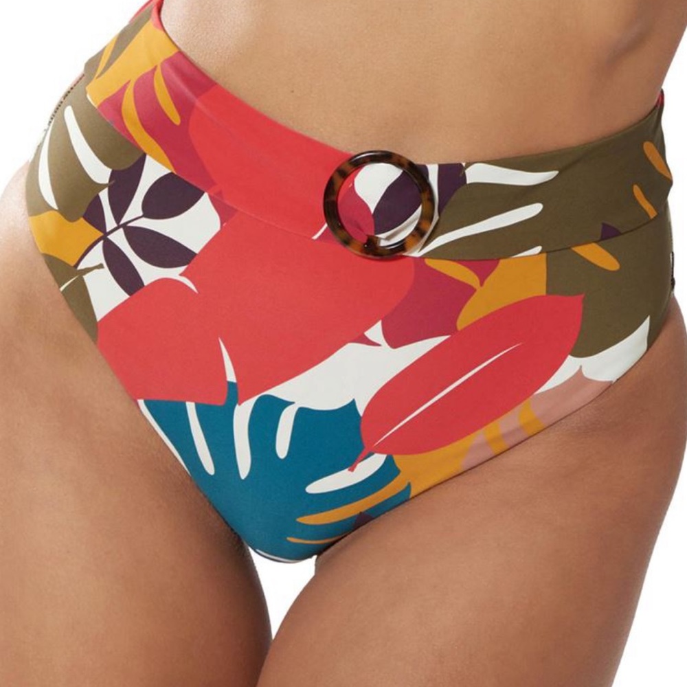 Red Carter Isa Tortoise High Waist Bikini Bottom